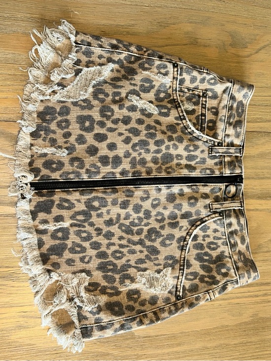 Carmar Leopard Print Mini Skirt with Front Zip - Brown and Black - Picture 9 of 16